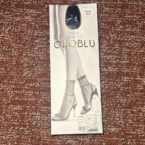OROBLU Sheer Black Hosiery sheer ankle socks black dressy black tie event crew